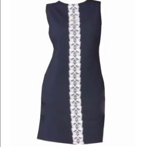 CHAPS by Ralph Lauren Lace Trim Sheath Dress